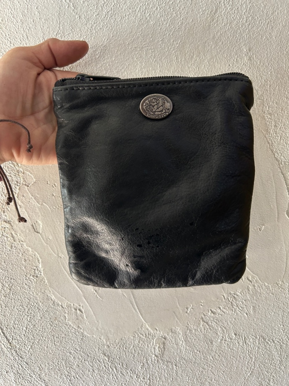 Black Leather Men's/women’s belt bag for motorcycle riding